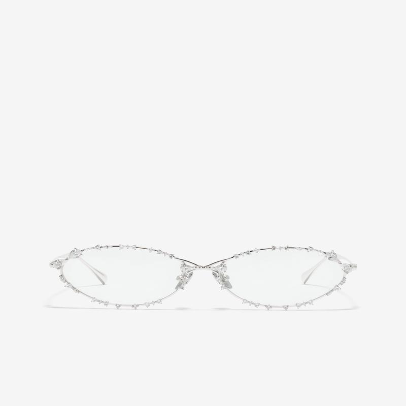 Yvmin - Gemstone Patch Up Glasses - (Silver)