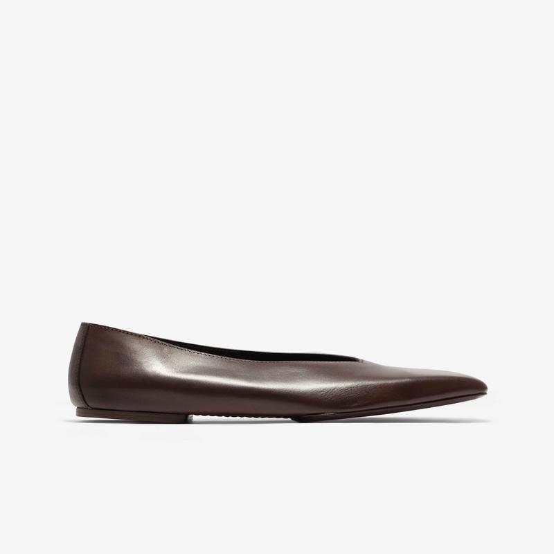 Rick Owens - Womens Leather Ballet Flats - (Brown)