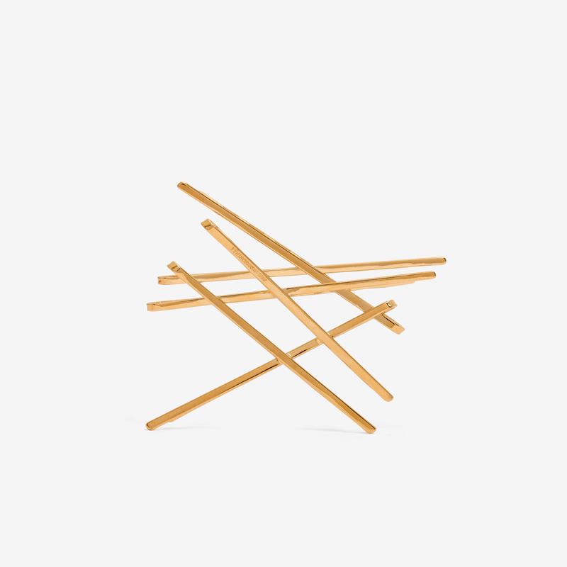 SHUSHU/TONG - Womens Patchwork Shaped Hair Clip - (Gold)