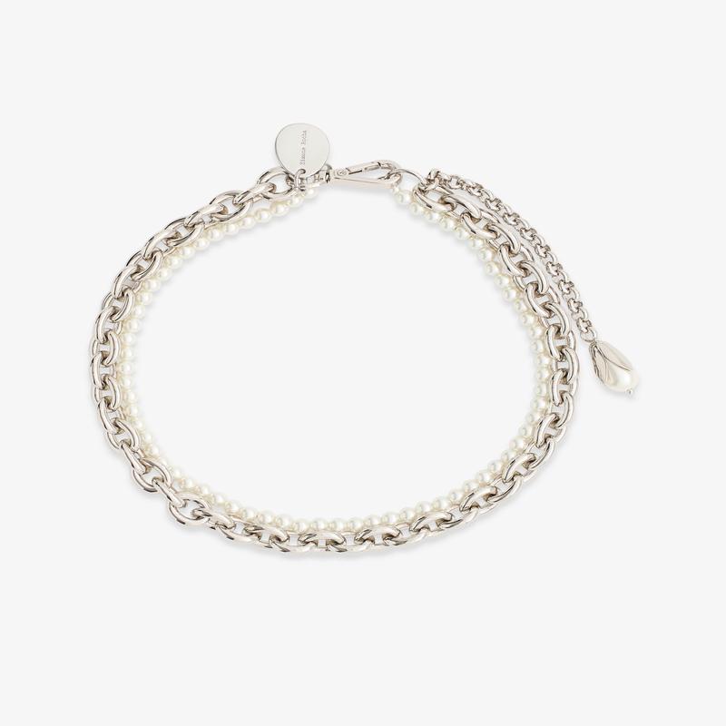Simone Rocha - Womens Pearl & Chain Necklace - (Pearl)