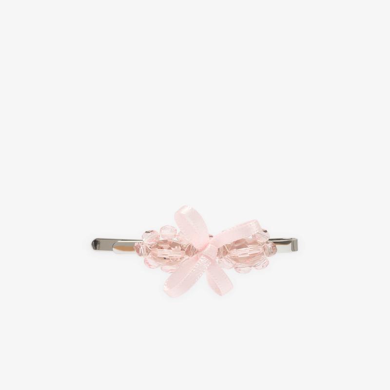 Simone Rocha - Womens Petite Bow Detail Flower Hair Pin - (Pale Pink)