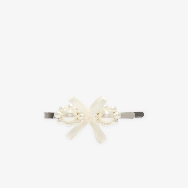 Simone Rocha - Womens Petite Bow Detail Mini Flower - (Pearl)