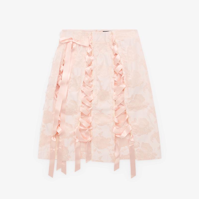 Simone Rocha - Womens Unraveling Ribbon Skirt - (Blush)