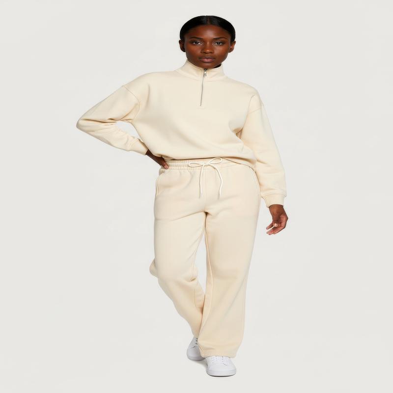 Trendy Fleece Lined Straight Leg Sweatpants