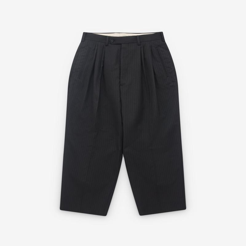 CDG Homme - Mens Pinstripe Pleated Trousers - (Black)