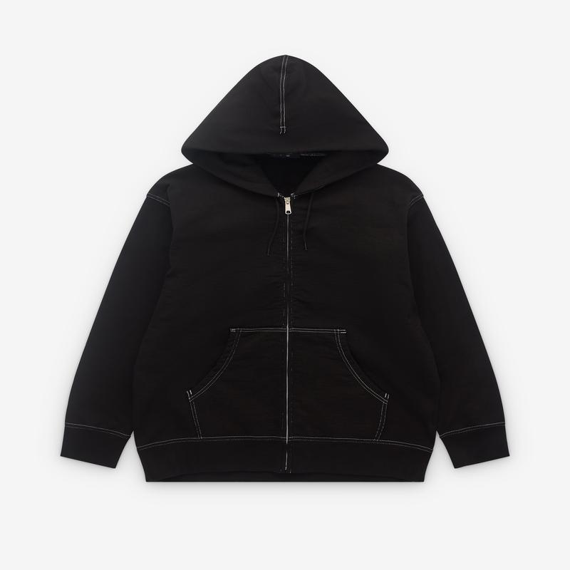 CDG Homme - Mens Top Stitch Zip Hooded Sweatshirt - (Black)