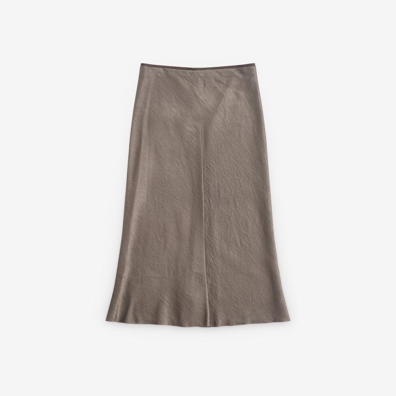 Maison Margiela - Womens Satin Midi Skirt - (Taupe)