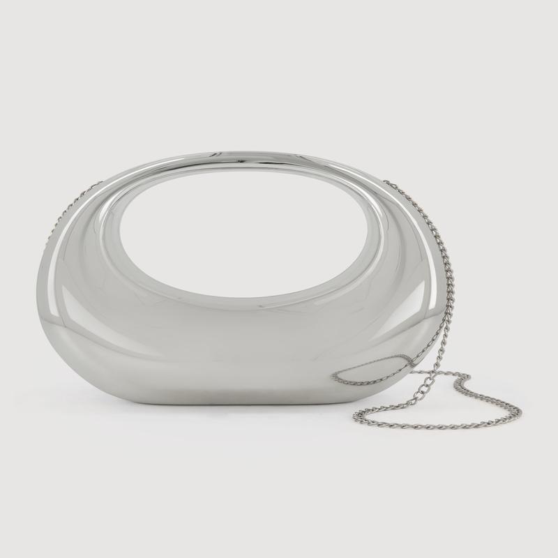 Metallic Sculptural Convertible Crossbody Handbag