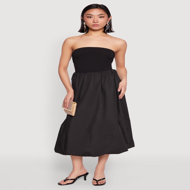 Poplin Midi Bubble Skirt