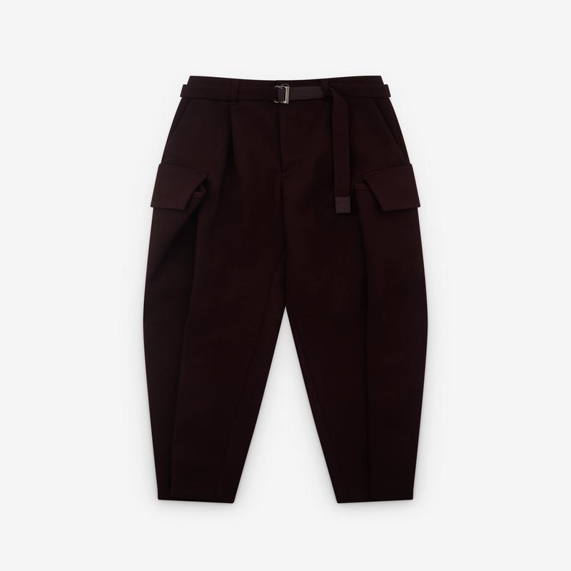 sacai - Mens Wool Melton Pants - (Burgundy)