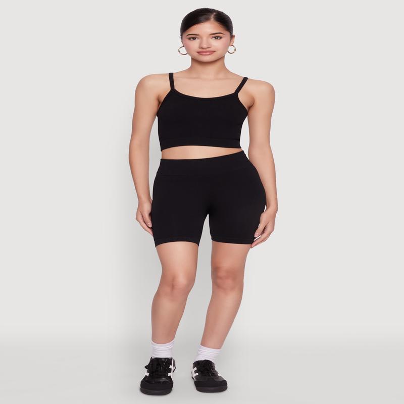 Seamless Wide Waistband Biker Shorts