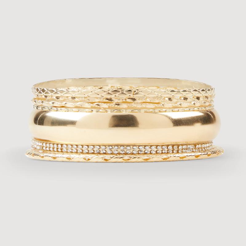 Assorted Metallic Bangles Set of 7