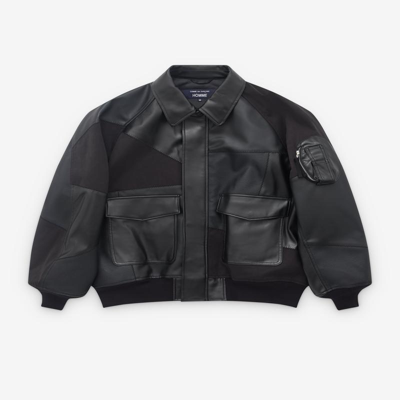 CDG Homme - Mens Patchwork Bomber Jacket - (Black)