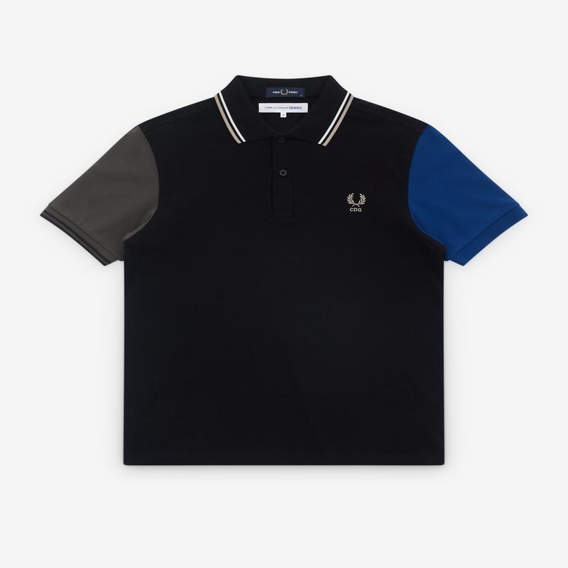 CDG Shirt - Mens Fred Perry Short Sleeve Polo Shirt - (Black)