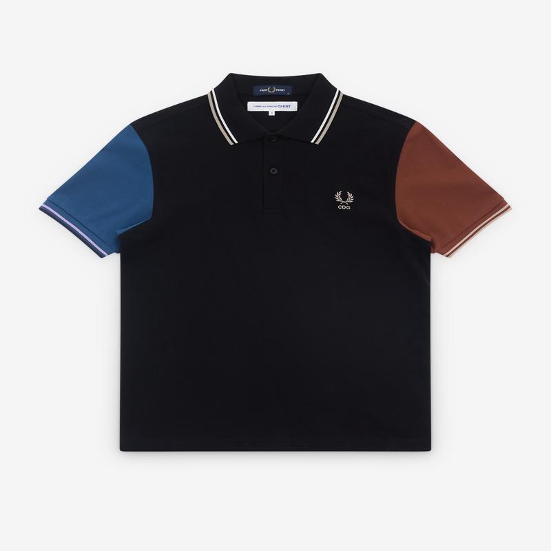 CDG Shirt - Mens Fred Perry Short Sleeve Polo Shirt - (Black/Green/Brown)