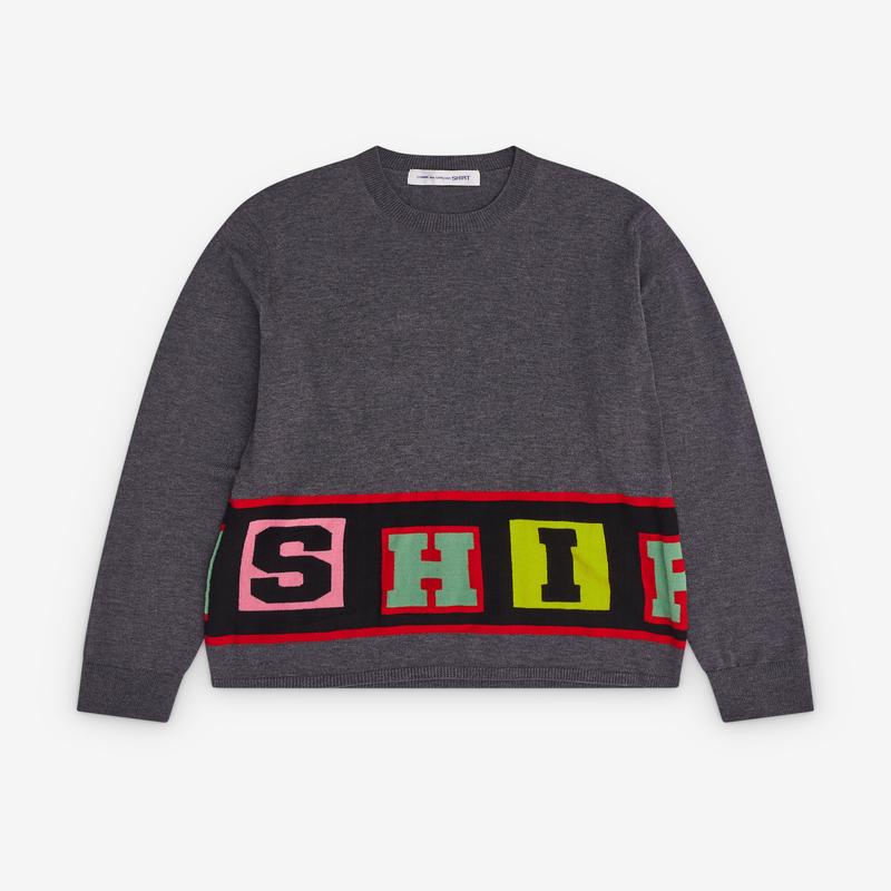 CDG Shirt - Mens Knitted Sweater - (Grey)