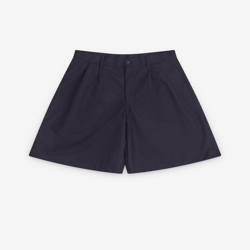 CDG Shirt - Mens Pleated Shorts - (Navy)