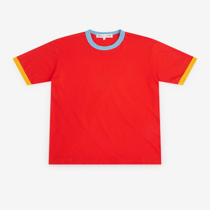 CDG Shirt - Mens Ringer T-Shirt Knit - (Red)