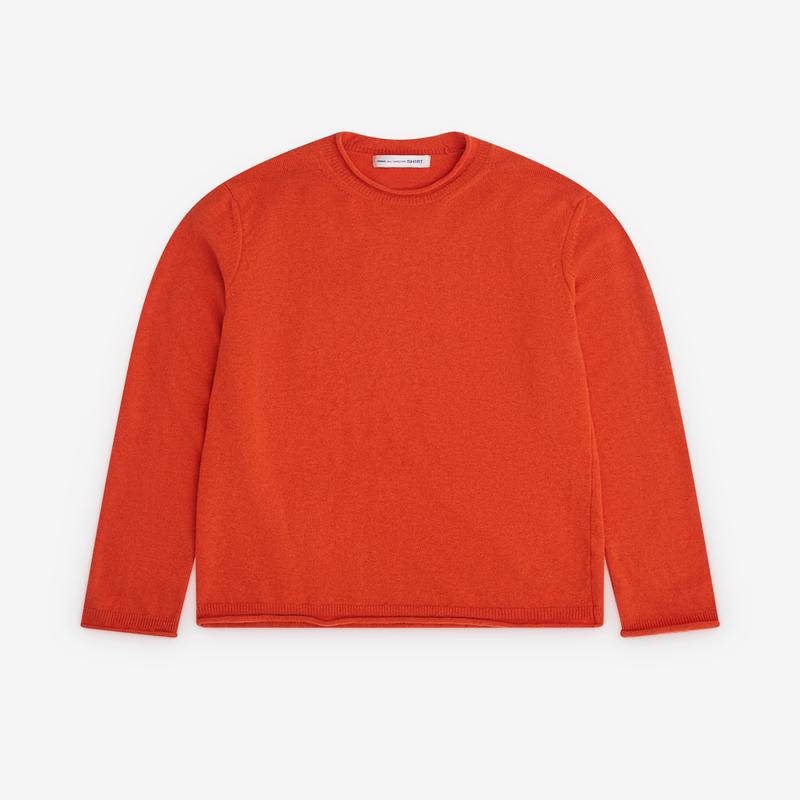 CDG Shirt - Mens Rolled Hem Sweater - (Orange)