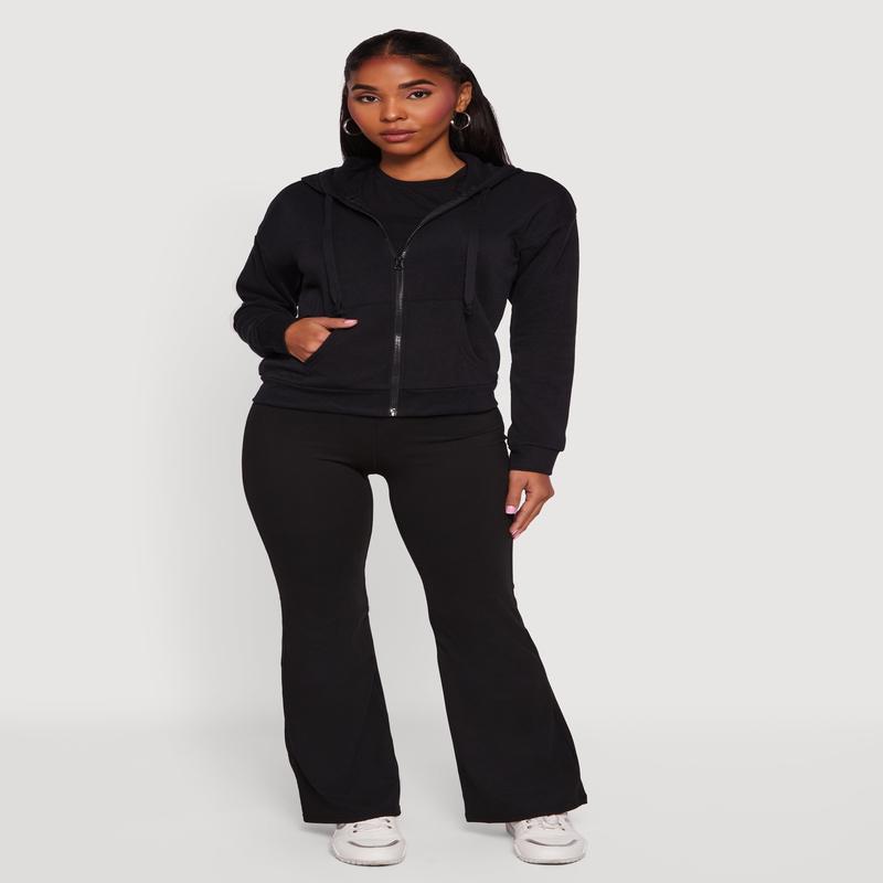 Fleece Zip Front Hooded Sweatshirt