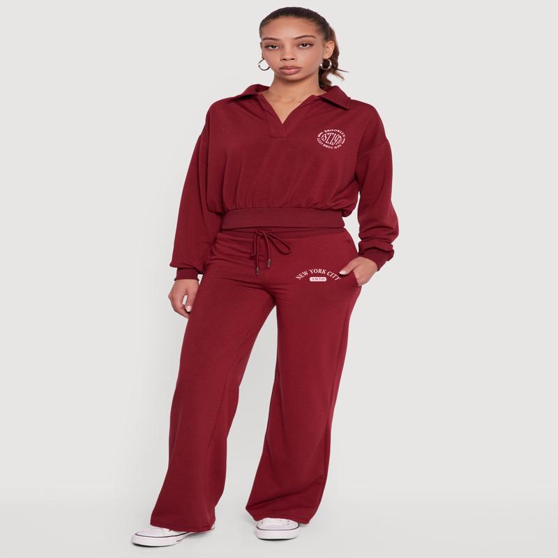 High Waisted New York City Graphic Sweatpants