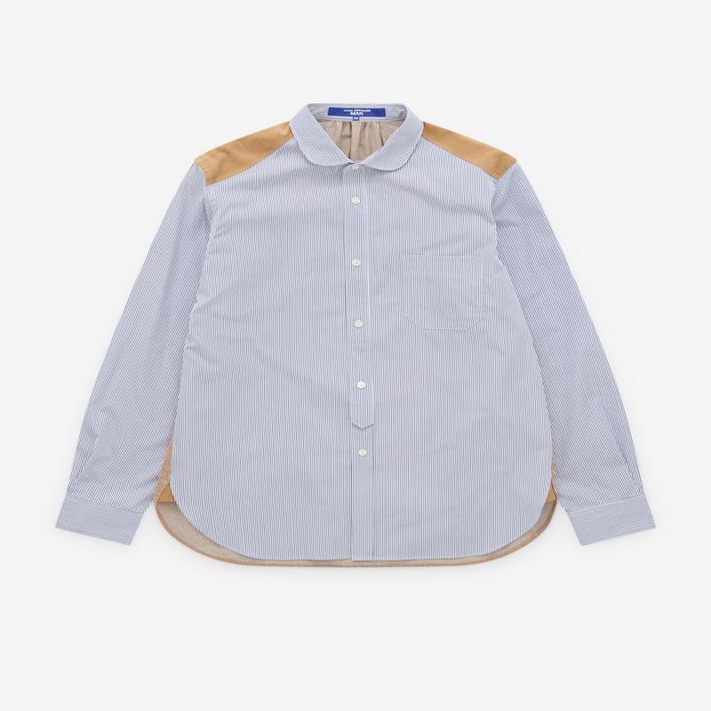 Junya Watanabe Man - Men's Pinstripe Shirt - (Blue Stripe/Stone)