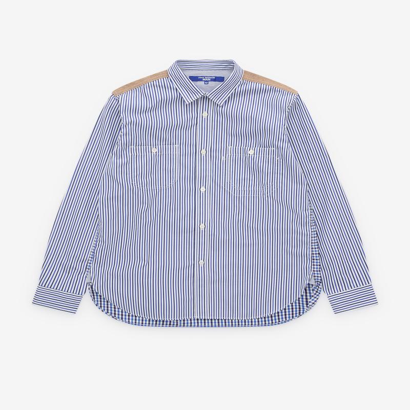 Junya Watanabe Man - Mens Pinstripe And Check Shirt - (Multi)