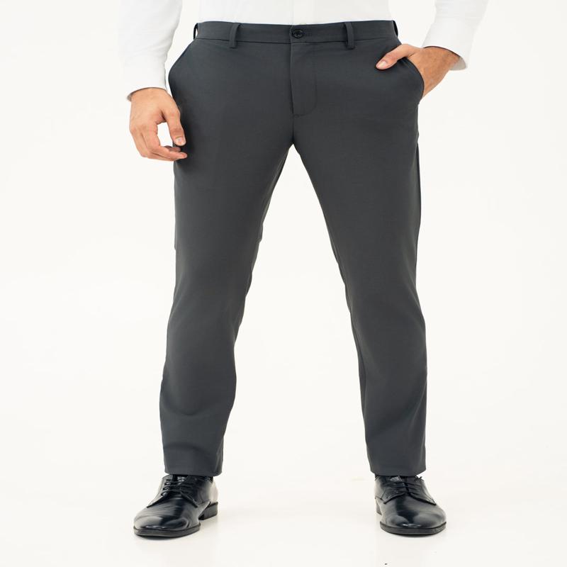 Dark Grey Stretch Formal Pants