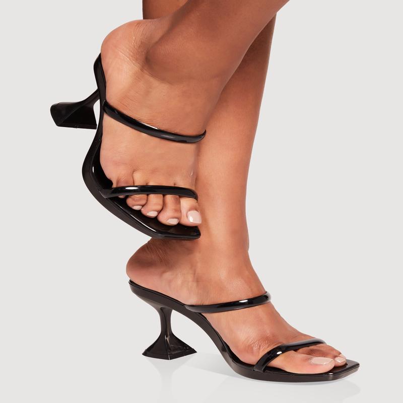 Double Jelly Band Spool Heel Sandals