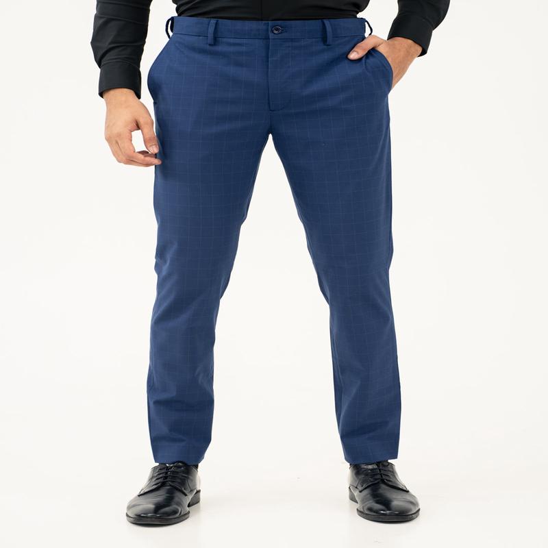 Electric Blue Checks Formal Pants