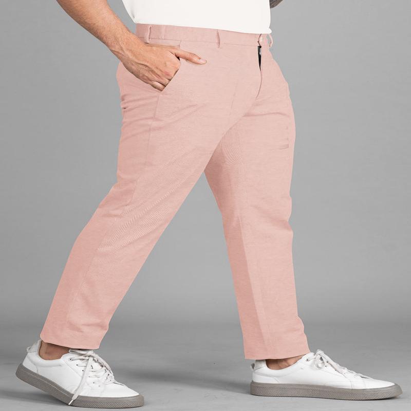 Flamingo Peach Cotton Stretch Chinos