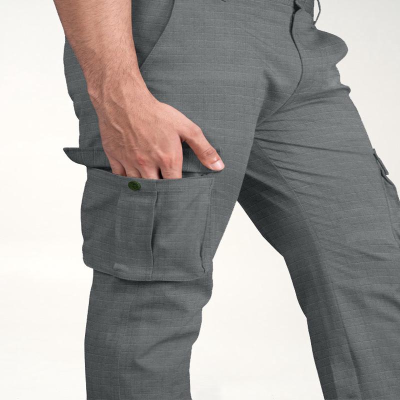 Grey Ripstop Textured Cargo Pants