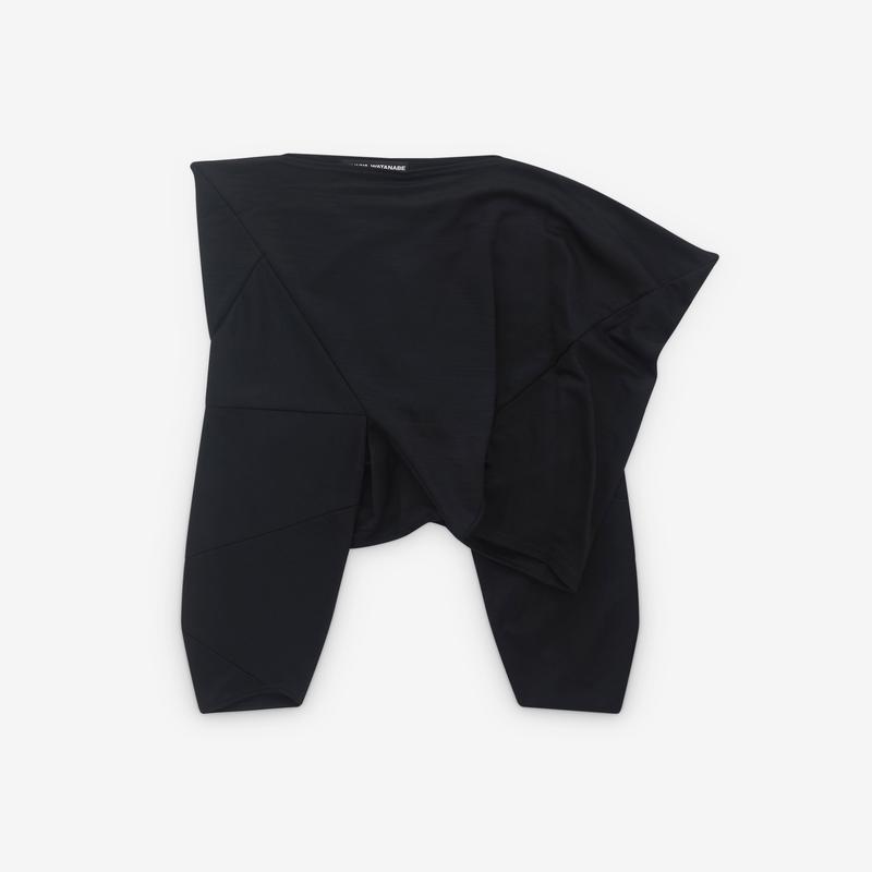 Junya Watanabe - Womens Asymmetric Cropped T-Shirt - (Black)