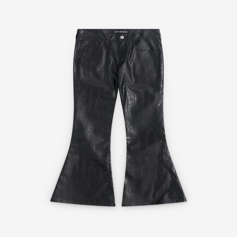 Junya Watanabe - Womens Embossed Flared Trousers - (Black)