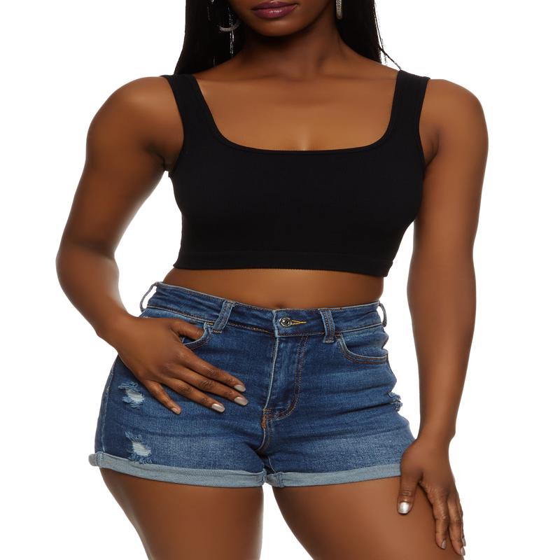 Seamless Rib Knit Crop Top