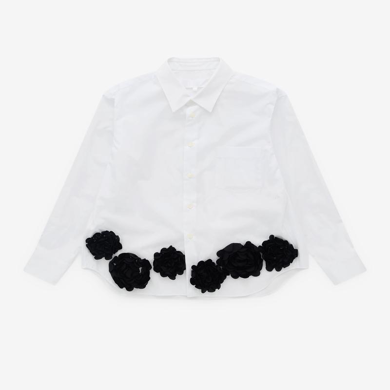 Tao - Womens Floral Applique Shirt - (White)