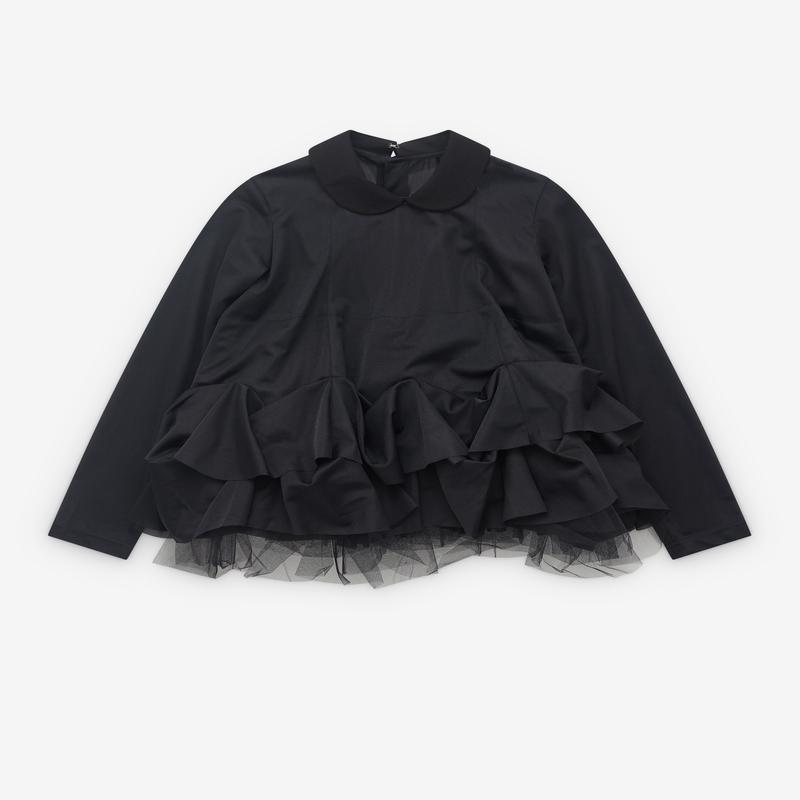 Tao - Womens Tulle Peplum Top - (Black)