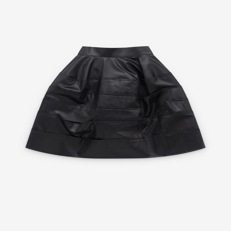 Tao - Womens Vinyl Tiered Skirt - (Black)