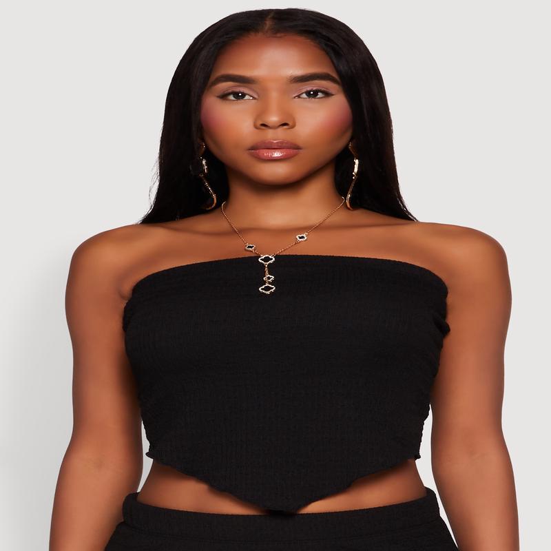 Almost Famous Smocked Handkerchief Hem Tube Top