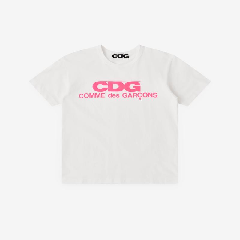 CDG - Pink Logo T-Shirt - (White)