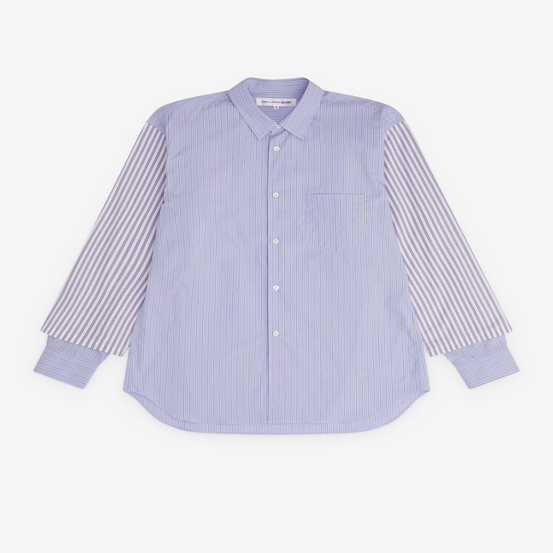 CDG Shirt - Mens Multi Stripe Shirt - (Blue)