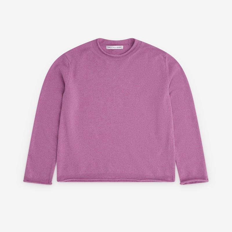 CDG Shirt - Mens Rolled Hem Sweater - (Orchid)