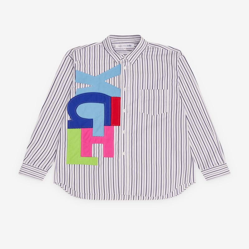 CDG Shirt - Mens Striped Letter Shirt - (Pinstripe)