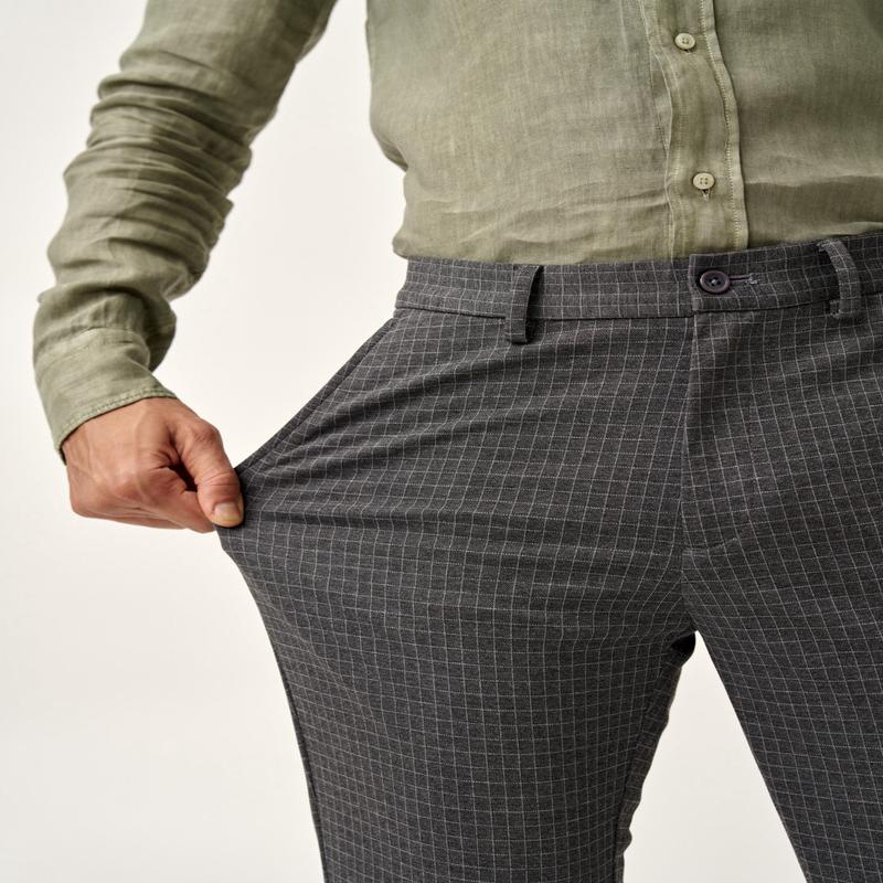 Grey Checks Power-Stretch Pants