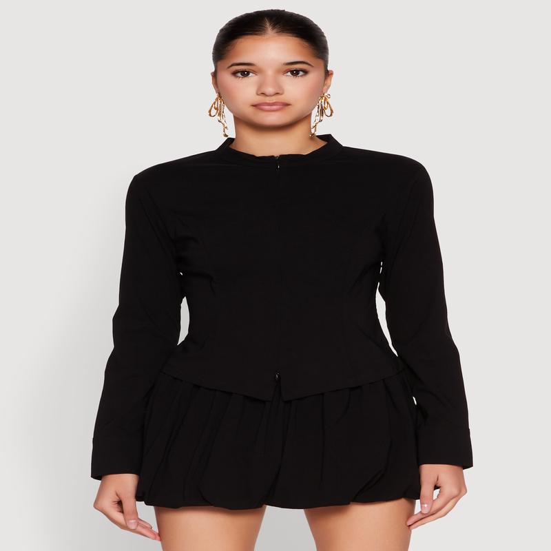 Iris Double Zip Front Blouse