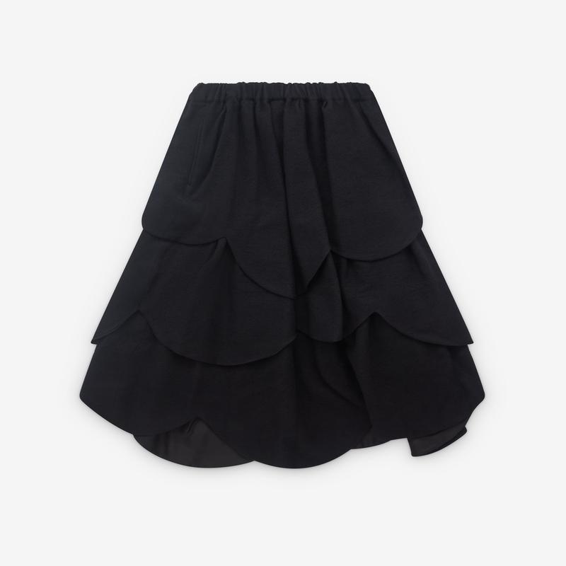 Noir Kei Ninomiya - Womens Petal Wool Skirt - (Black)