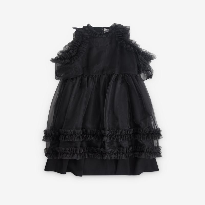 Noir Kei Ninomiya - Womens Tulle Overlay Dress - (Black)