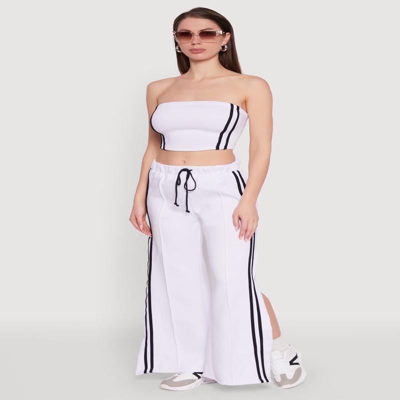 Trendy Strapless Varsity Stripe Tube Top