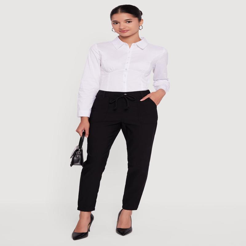 Almost Famous Stretch Tapered Leg Pants with Pockets