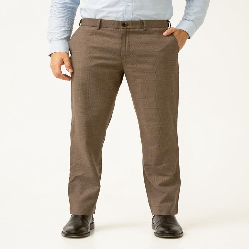 Autumn Brown Checks Merino Wool Pants